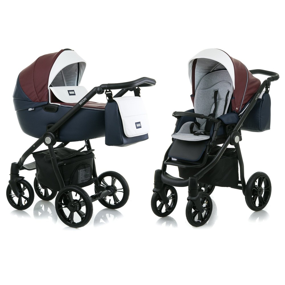 Коляска 2 в 1 Mioobaby Moon Burgundy White (Міобебі Мун)