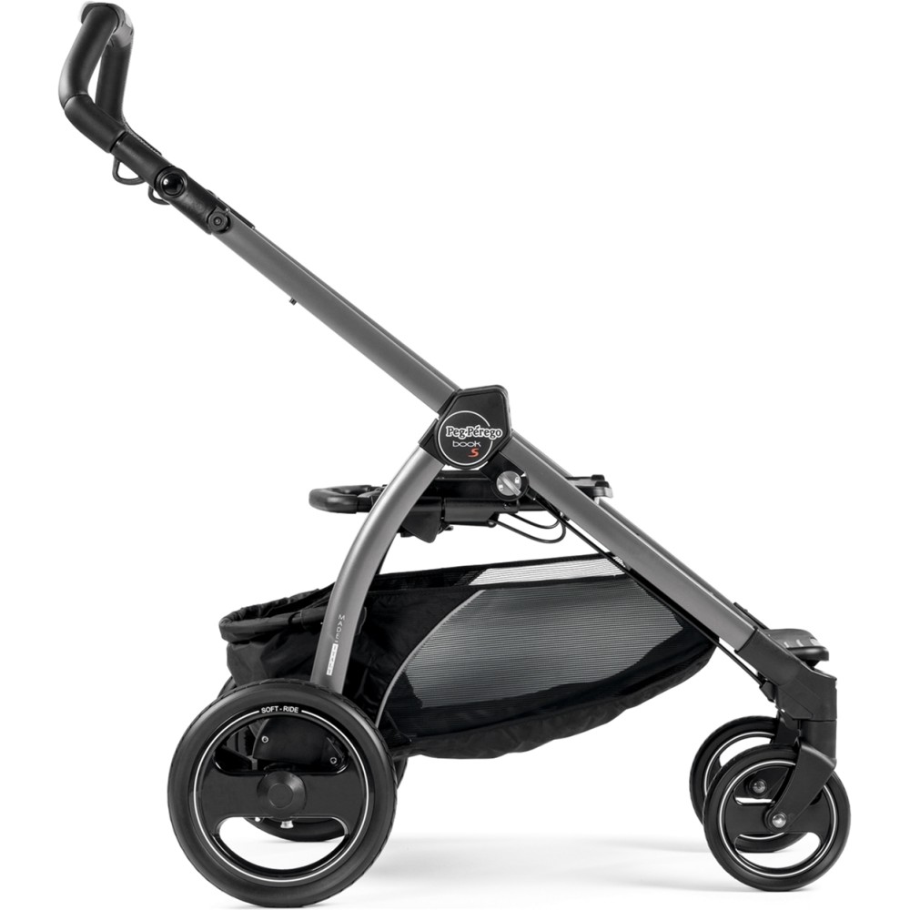 Коляска 2 в 1 Peg Perego Elite Book Plus S Luxe Mirage серо-синяя