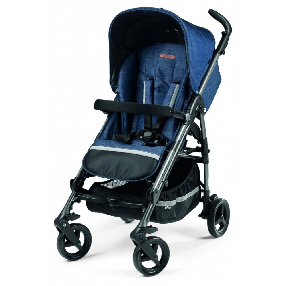 Peg Perego Si Completo - прогулянкова коляска, великий капюшон, компактне складання, бокова ручка для перенесення • Urban Denim
