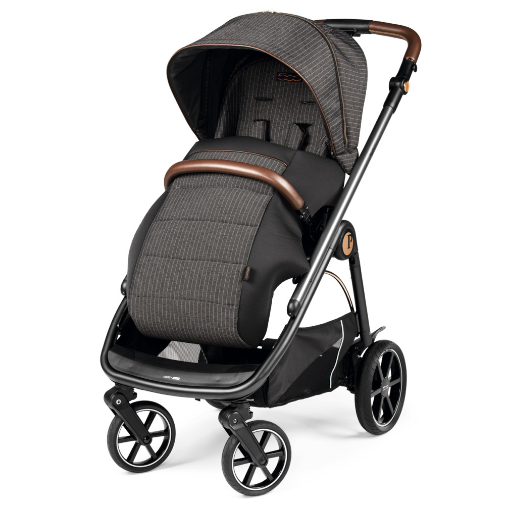 Peg Perego Veloce - всесезонная прогулочная коляска, реверсивный прогулочный блок, компактное складывание • 500 (коричневая с линией)