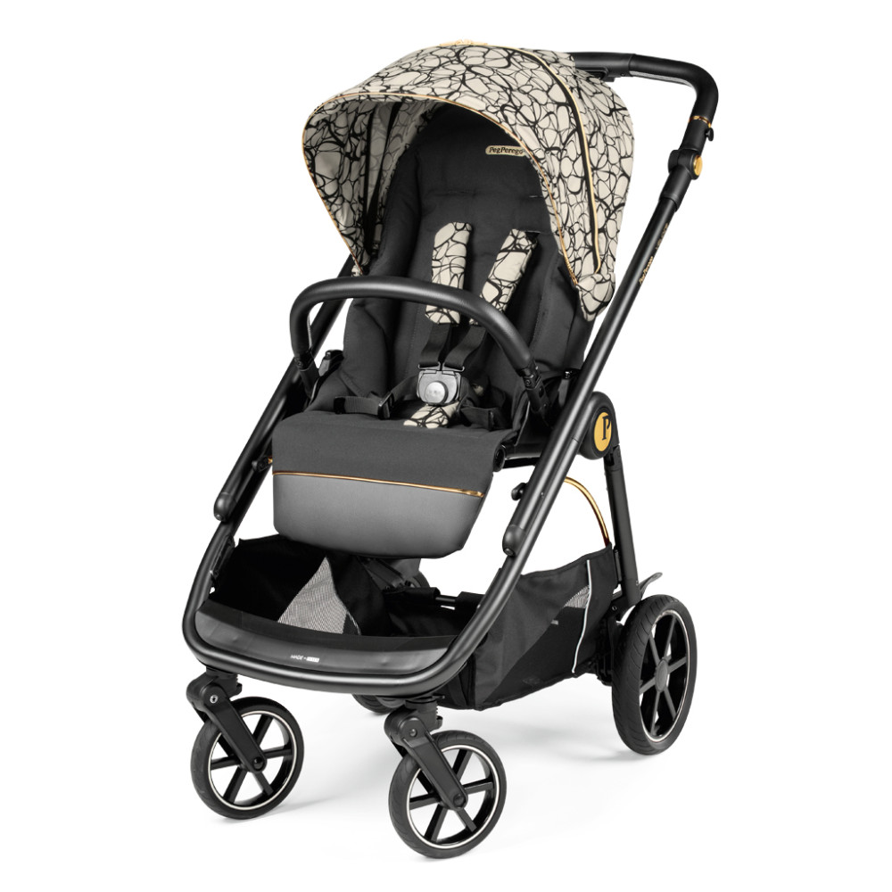 Peg Perego Veloce - всесезонна прогулянкова коляска, реверсивний прогулянковий блок, компактне складання • Grafic Gold (графічне золото)