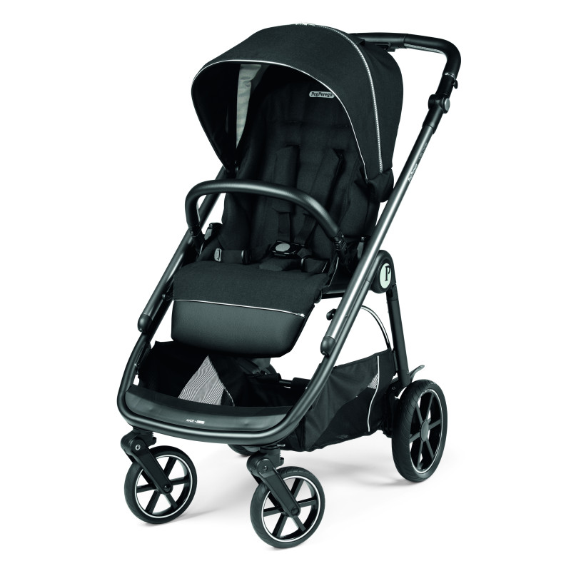 Peg Perego Veloce - всесезонная прогулочная коляска, реверсивный прогулочный блок, компактное складывание • Black Shine