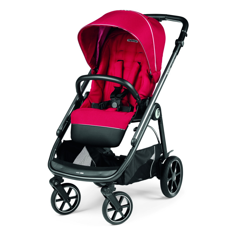 Peg Perego Veloce - всесезонна прогулянкова коляска, реверсивний прогулянковий блок, компактне складання • Red Shine
