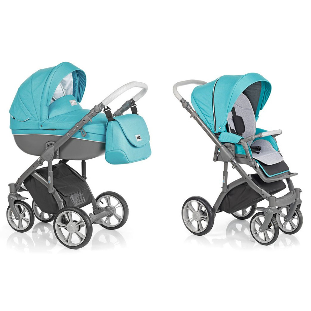 Коляска 2 в 1 Roan Bass Soft Summer Blue Hawaii (Роан Басс Софт Саммер Блу Гаваи)