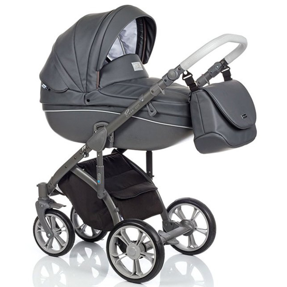 Коляска 2 в 1 Roan Bass Soft Eco Dark Grey (Роан Басс Софт Дарк Грей)