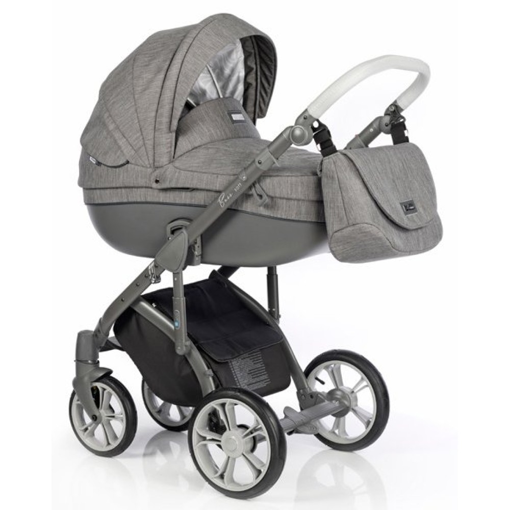 Коляска 2 в 1 Roan Bass Soft Basic Anthracite Grey