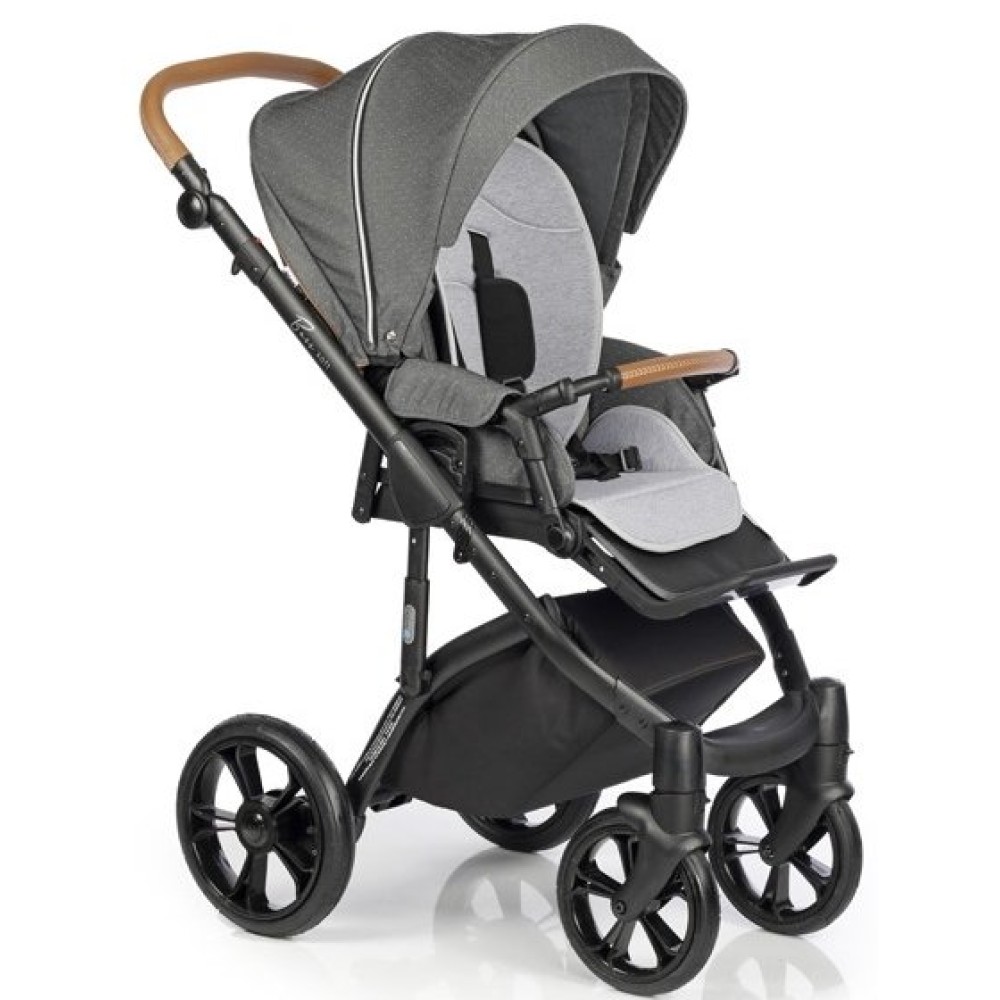 Коляска 2 в 1 Roan Bass Soft Denim Black Dots (Роан Басс Софт Деним Блек Дотс)