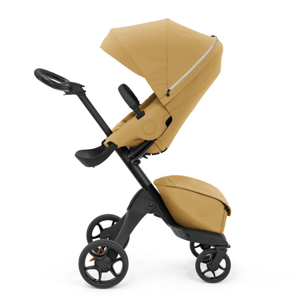 Stokke Xplory X - детская прогулочная коляска с реверсивным блоком (сиденье устанавливается лицом к маме), компактное складывание • Золотисто-желтый (571405)