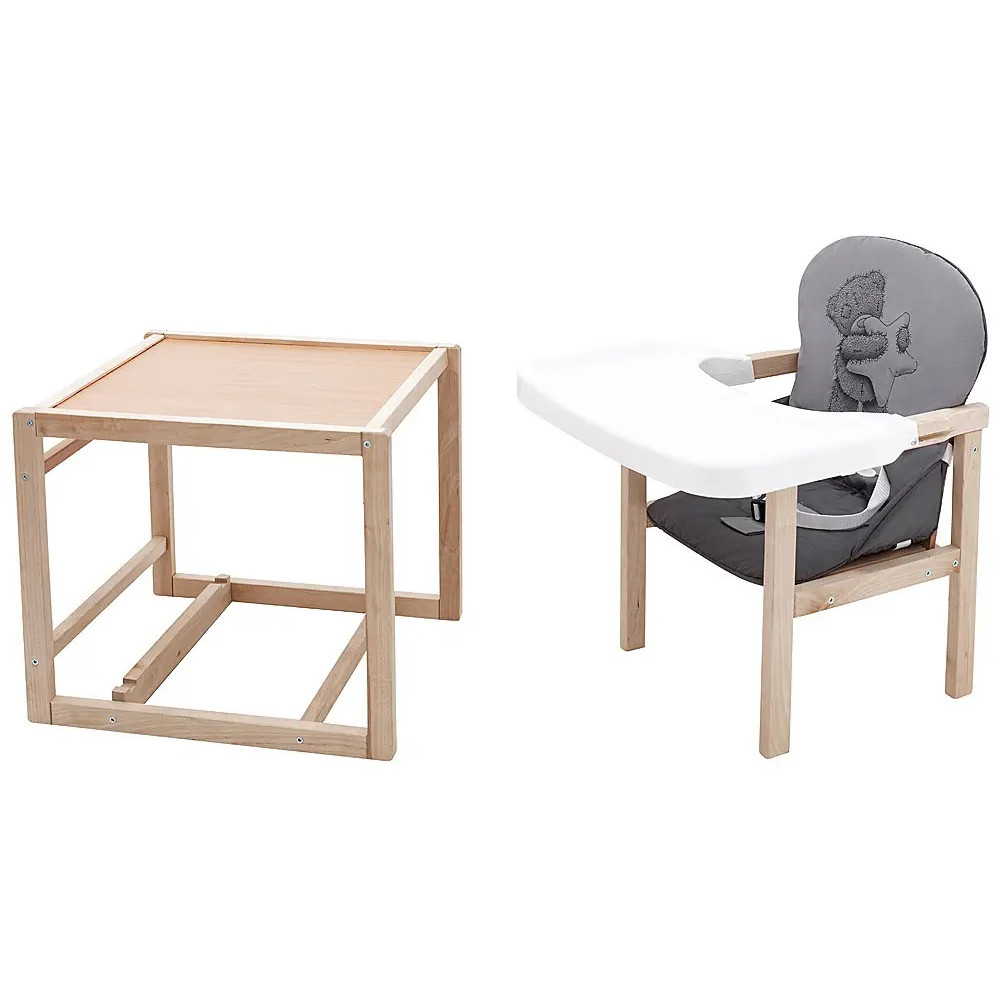 Стульчик-трансформер Babyroom Винни-230 eko Мишка и звезда серый-графит (626046)
