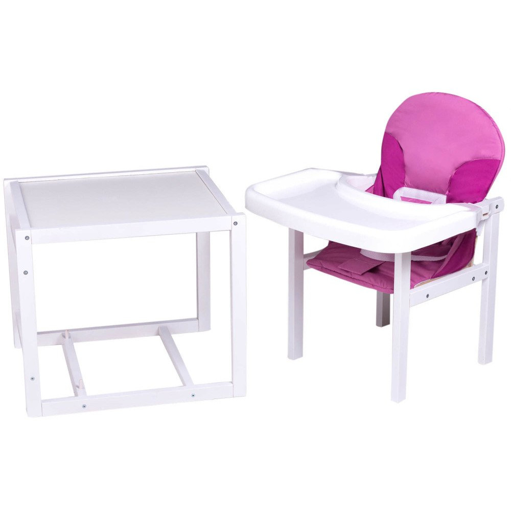 Стульчик-трансформер Babyroom Пони-240 белый пластиковая столешница малина-розовый