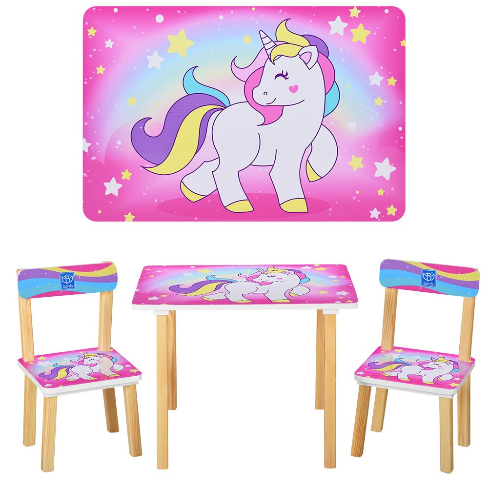 Комплект cтол і 2 стільчика Bambi Єдиноріг (501-44-1)