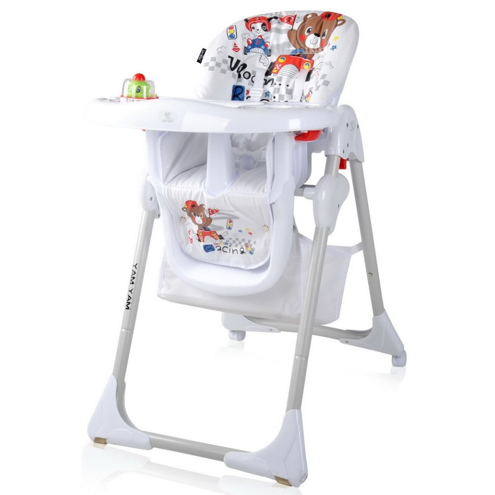 Стульчик для кормления Bertoni Yam Yam White Racing Friends (Бертони Ям Ям)