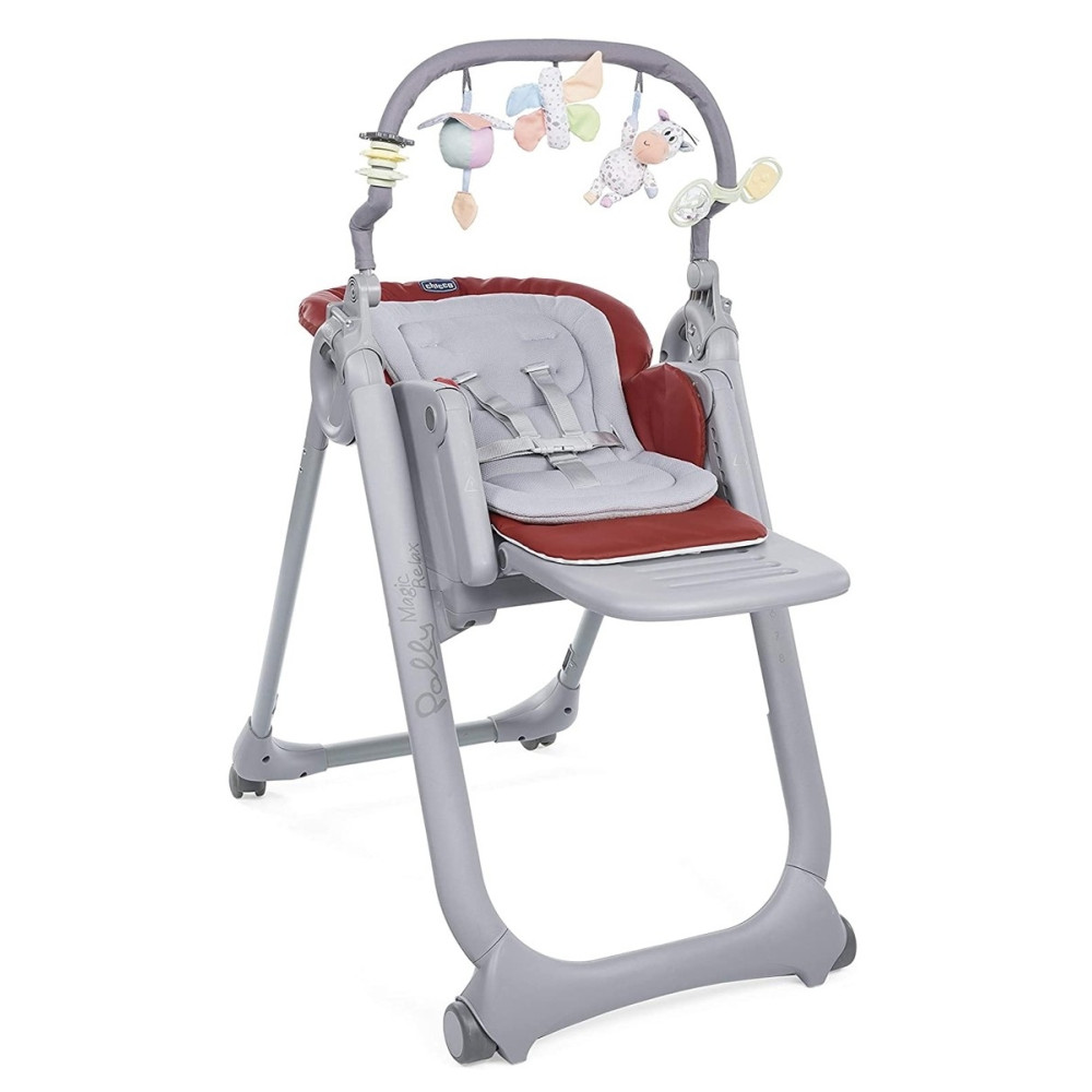 Chicco Polly Magic Relax New - стільчик для годування з функцією шезлонгу для новонароджених (від народження до 3х років) • Червоний (79502.64)