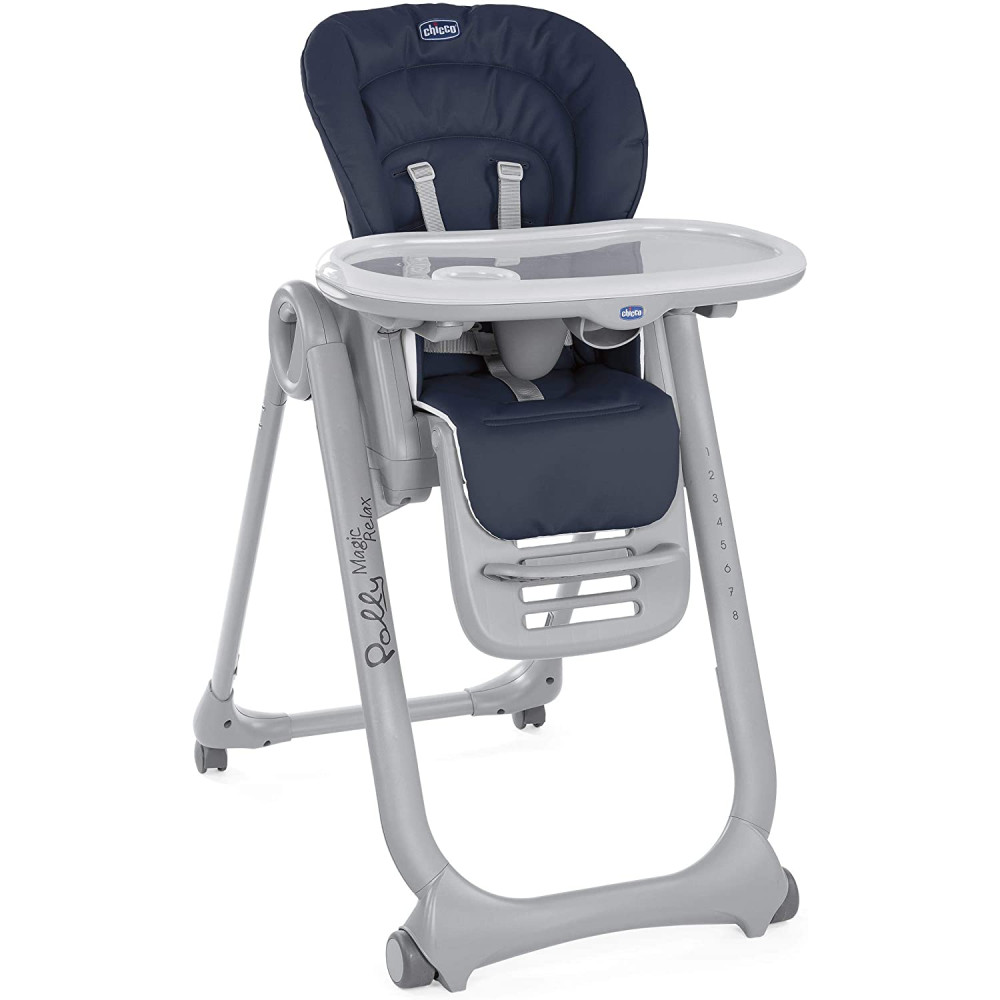 Chicco Polly Magic Relax New - стільчик для годування з функцією шезлонгу для новонароджених (від народження до 3х років) • Темно-синій (79502.39) Chicco Polly Magic Relax New - стільчик для годування з функцією шезлонгу для новонароджених (від народження до 3х років) • Темно-синій (79502.39)