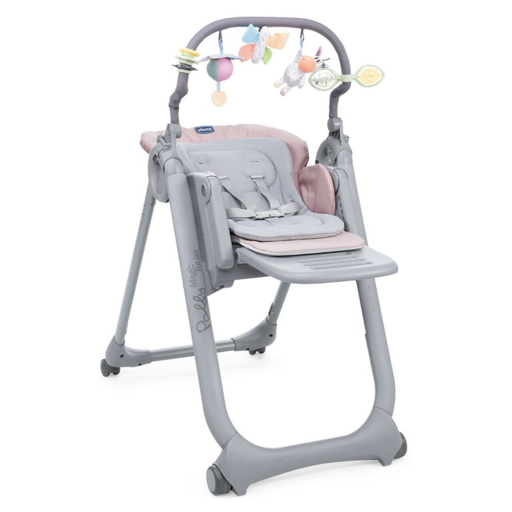 Chicco Polly Magic Relax New - стільчик для годування з функцією шезлонгу для новонароджених (від народження до 3х років) • Рожевий (79502.65)
