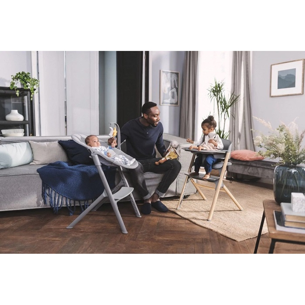 Стільчик для годування з шезлонгом Kinderkraft Igee Calmee Cloudy Grey (KHIGCA00GRY0000)