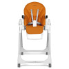 Peg Perego Prima Pappa Follow Me - стільчик для годування, шезлонг для новонароджених (регулювання по висоті, нахил спинки, регулювання підніжки), чохол з екошкіри, 4 колеса, компактне складання • Arancia