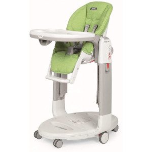 Peg Perego Tatamia Follow Me Wonder - стільчик для годування, шезлонг для новонароджених, крісло-гойдалка (регулювання по висоті, нахил спинки, регулювання підніжки), чохол з плямостійкої тканини •  Green