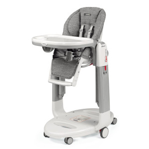 Peg Perego Tatamia Follow Me Wonder - стульчик для кормления, шезлонг для новорожденных, кресло-качалка (регулировка по высоте, наклон спинки, регулировка подножки), чехол из пятноустойчивой ткани • Grey