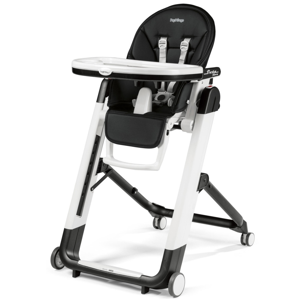 Peg Perego Siesta Follow Me - стілець для годування, шезлонг для новонароджених (регулювання по висоті, нахил спинки), чохол з екошкіри, 4 колеса, компактне складання • Licorice