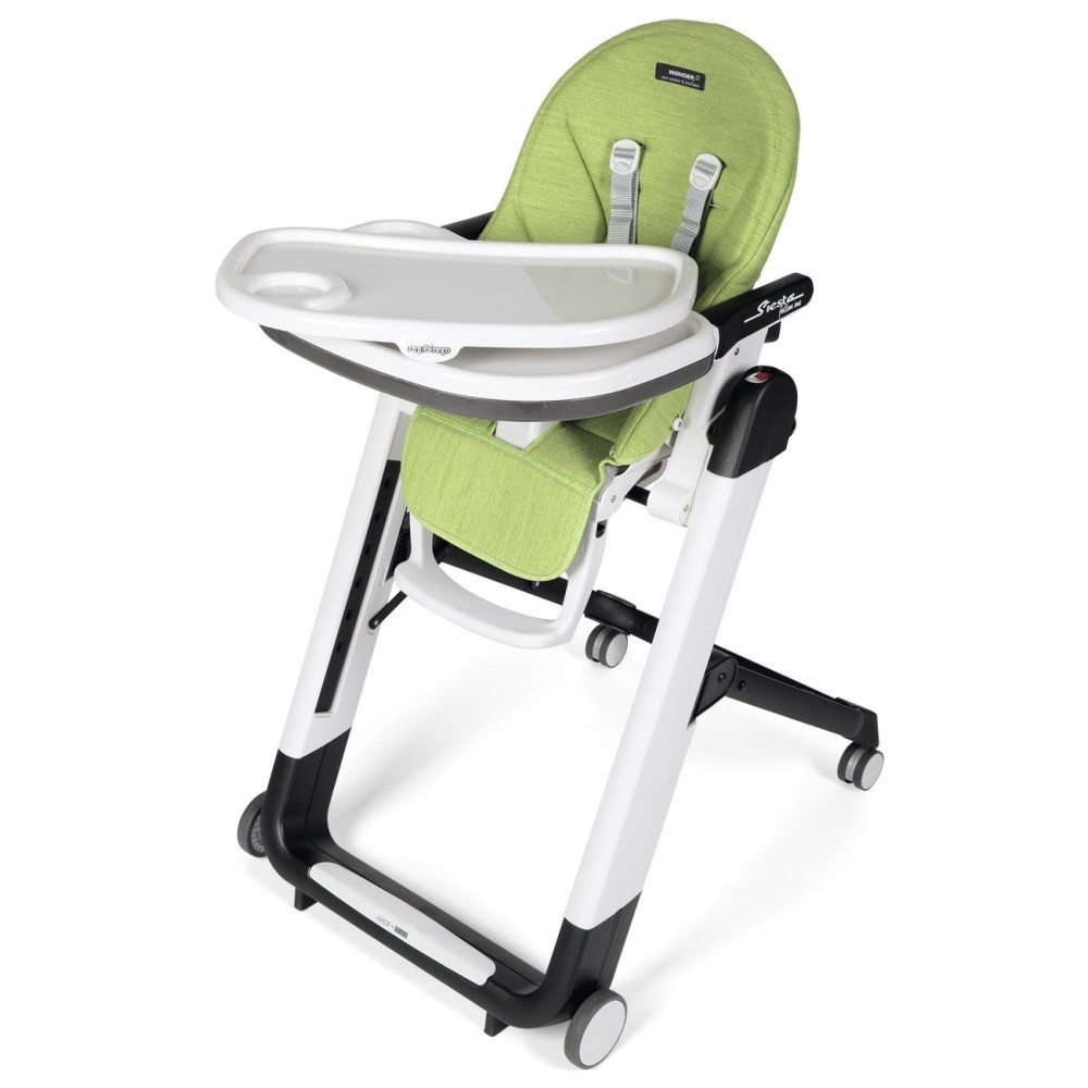 Peg Perego Siesta Follow Me Wonder - стілець для годування, шезлонг для новонароджених (регулювання по висоті, нахил спинки), чохол з плямостійкої тканини, 4 колеса, компактне складання • Green Peg Perego Siesta Follow Me Wonder - стілець для годування, шезлонг для новонароджених (регулювання по висоті, нахил спинки), чохол з плямостійкої тканини, 4 колеса, компактне складання • Green