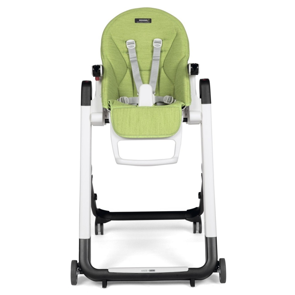 Peg Perego Siesta Follow Me Wonder - стілець для годування, шезлонг для новонароджених (регулювання по висоті, нахил спинки), чохол з плямостійкої тканини, 4 колеса, компактне складання • Green Peg Perego Siesta Follow Me Wonder - стілець для годування, шезлонг для новонароджених (регулювання по висоті, нахил спинки), чохол з плямостійкої тканини, 4 колеса, компактне складання • Green