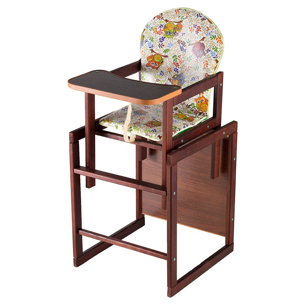 Стульчик-трансформер Наталка Зайчик-22 темный, белый Совы на ветках