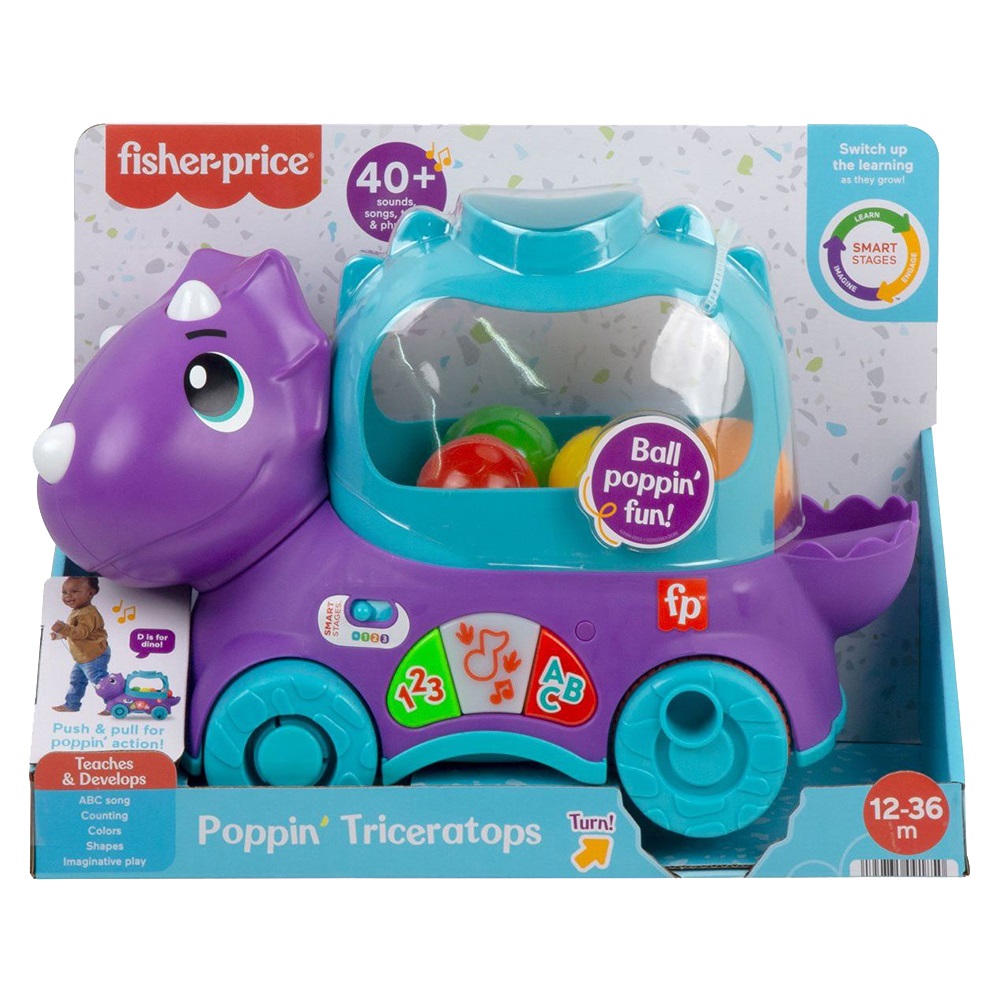 Інтерактивна іграшка-каталка Fisher-Price Веселий трицератопс (HNR53)
