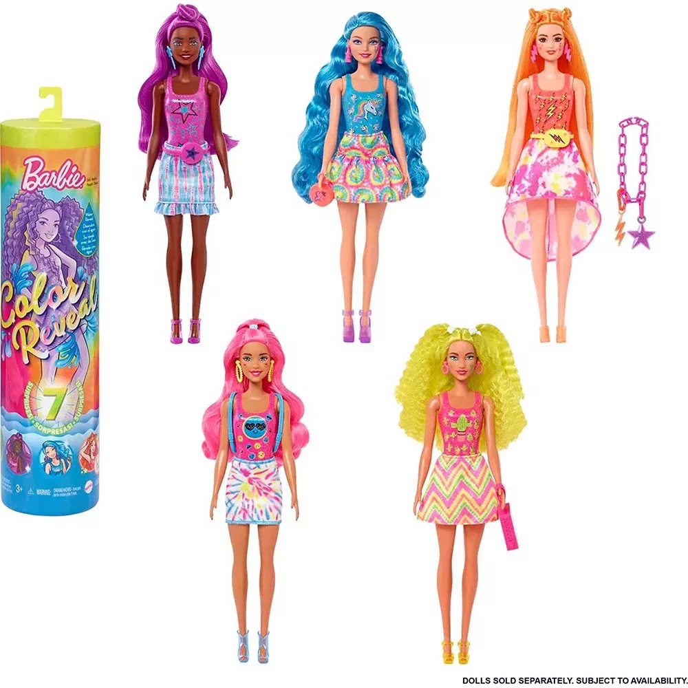Кукла Barbie Цветное перевоплощение Неоновые цвета (HCC67)