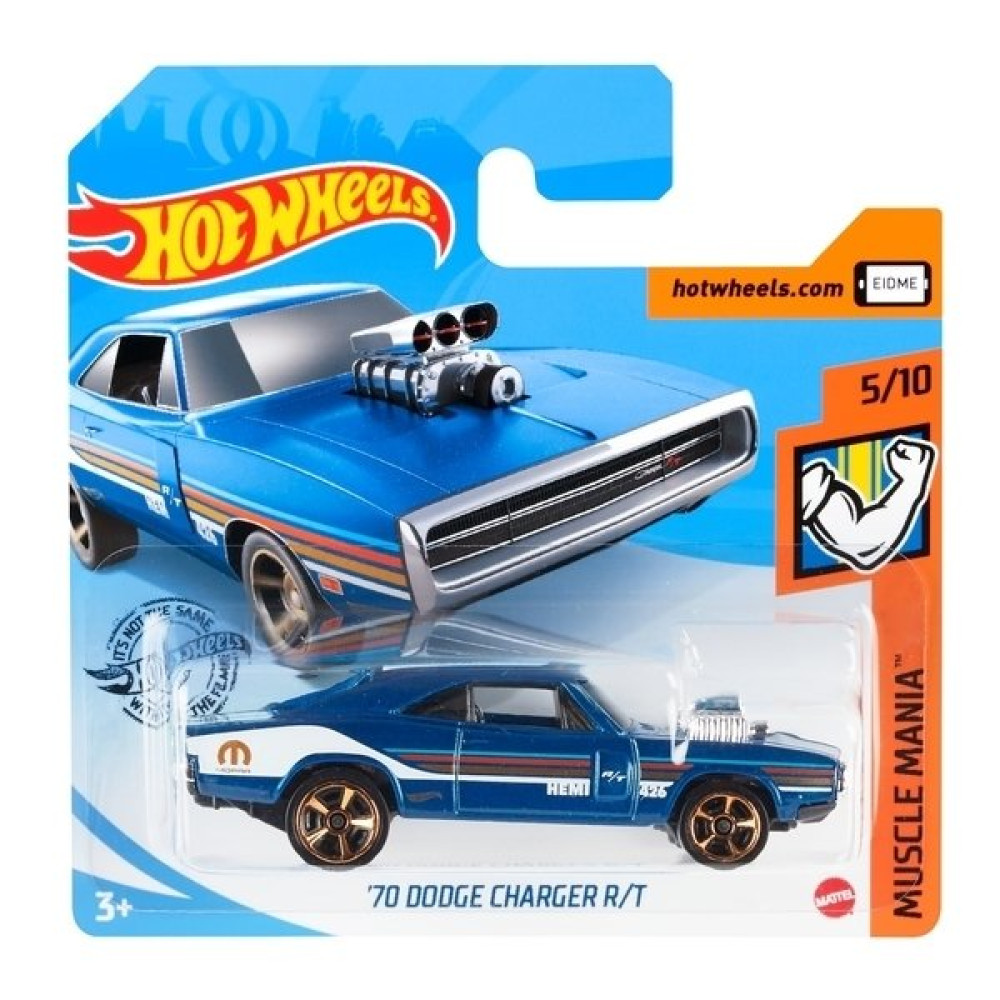 Базовая машинка Hot Wheels 70 Dodge Charger R/T синий (DTV55)