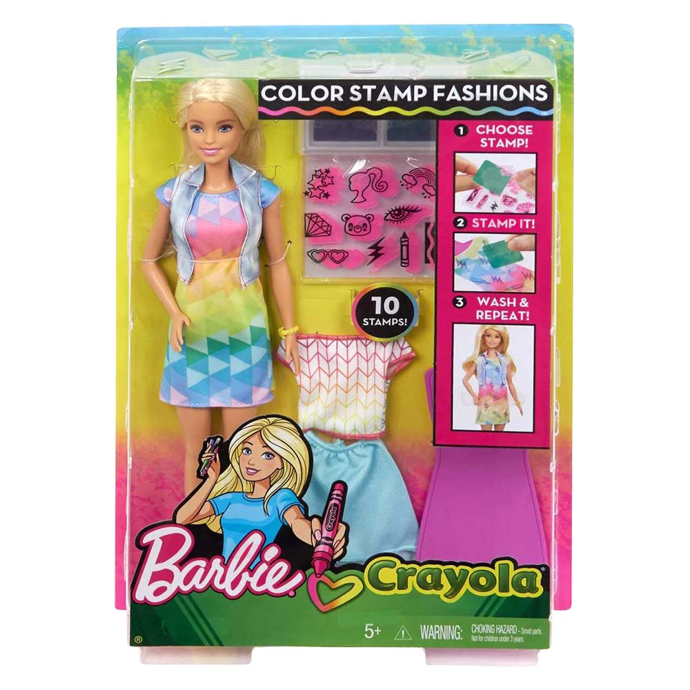Игровой набор Barbie Crayola Цветной штамп (FRP05)