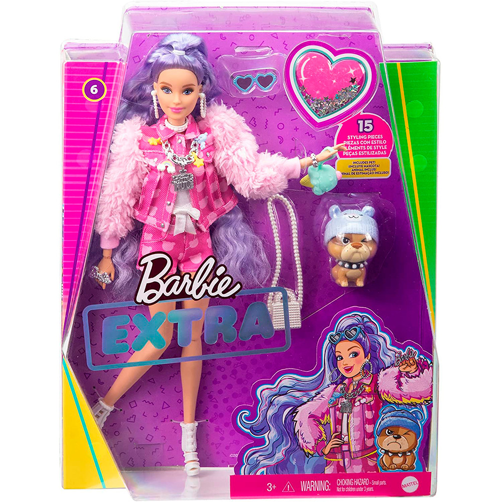 Кукольный набор Barbie Extra с сиреневыми волосами (GXF08)