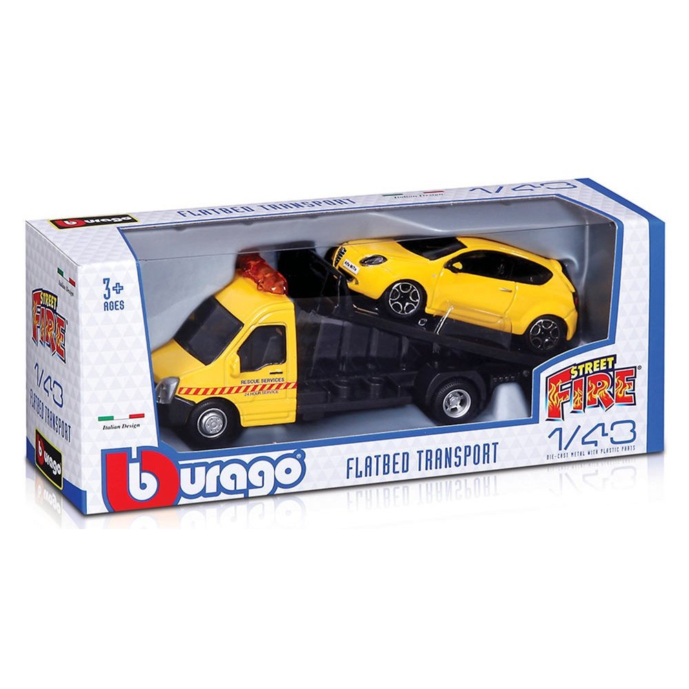 Игровой набор Bburago Автоперевозчик с Alfa Romeo Mito (18-31406)