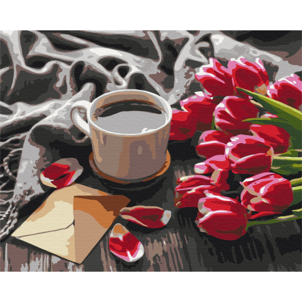 Картина за номерами Brushme Тюльпани до кави 40x50 (BS36492)