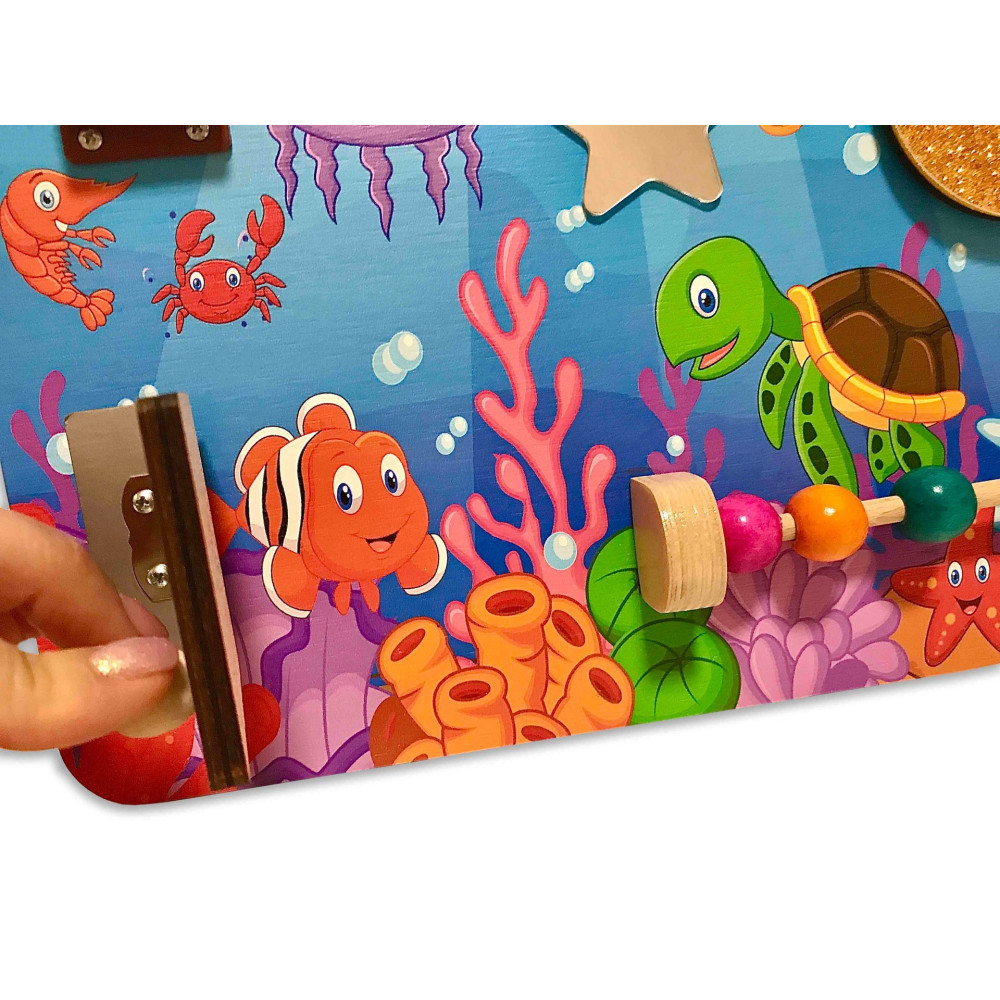 Бизиборд Kidsori Океан + меловая доска 40x30 см (KR-20-313)