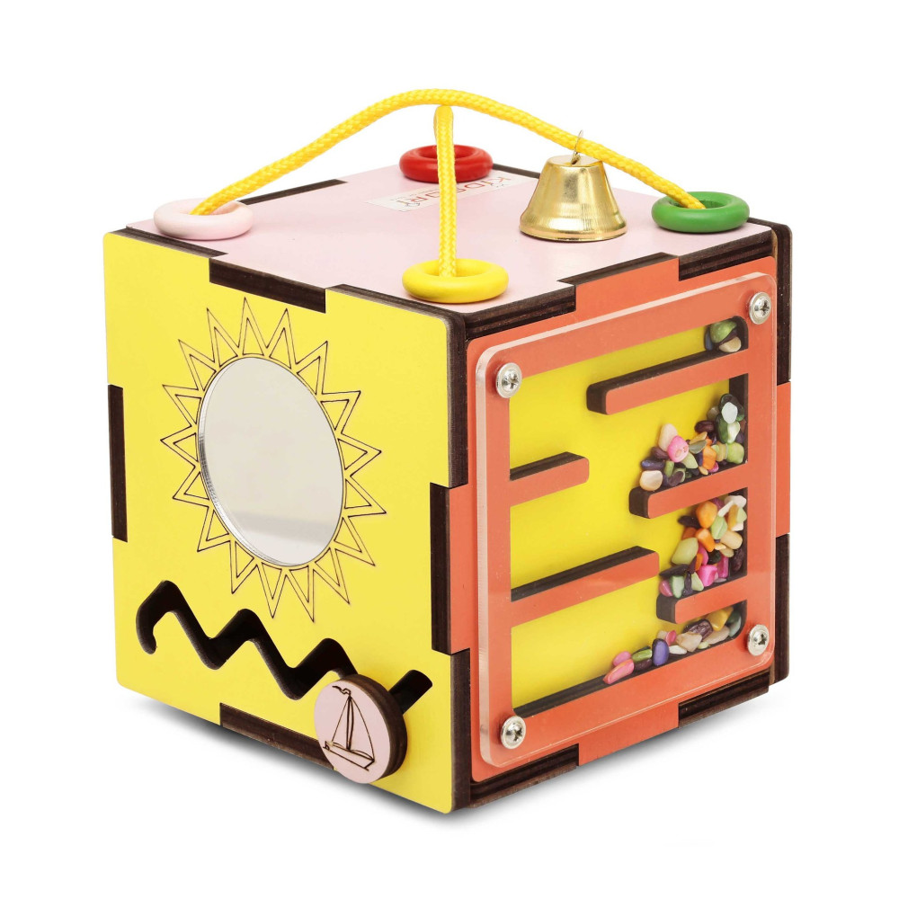 Бизикуб Kidsori Малыш Вундеркинд 12 см коралловый (KR-20-003)