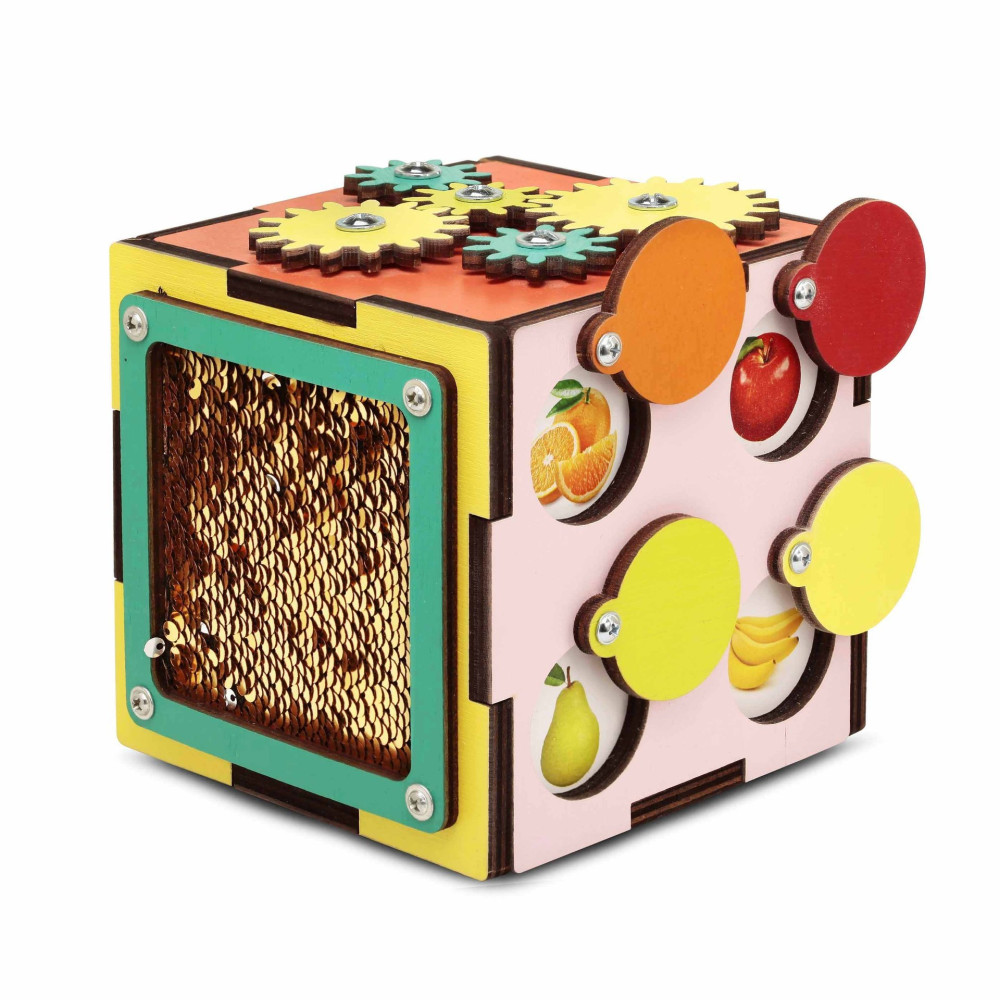 Бизикуб Kidsori Малыш Вундеркинд 12 см коралловый (KR-20-003)