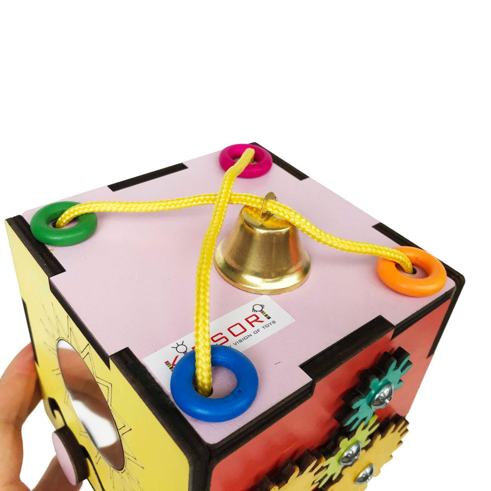 Бизикуб Kidsori Малыш Вундеркинд 12 см коралловый (KR-20-003)