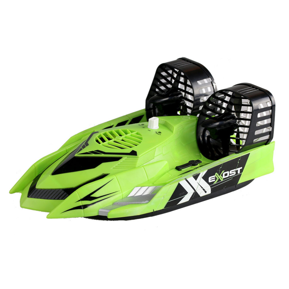 Игрушечный катер Exost Hover racer на радиоуправлении зеленый 1:18