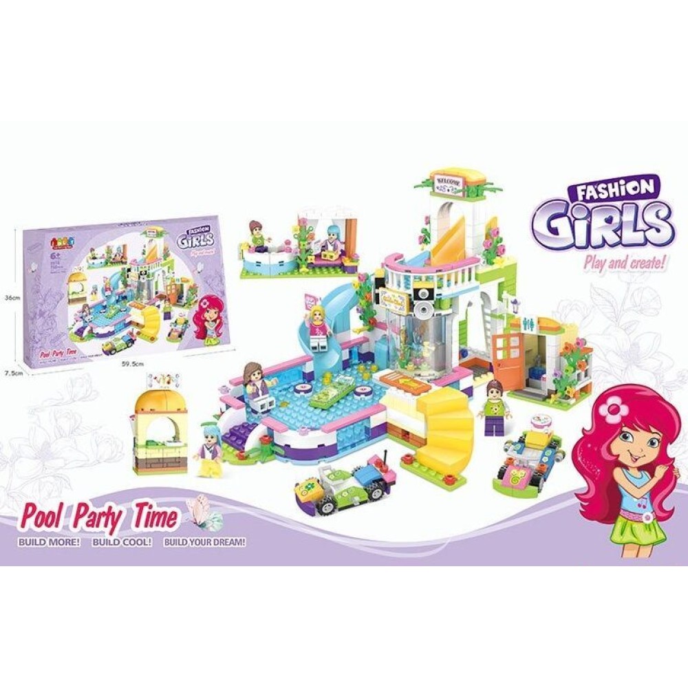 Конструктор JDLT Fashion Girls "Аквапарк" 768 деталей (9518)