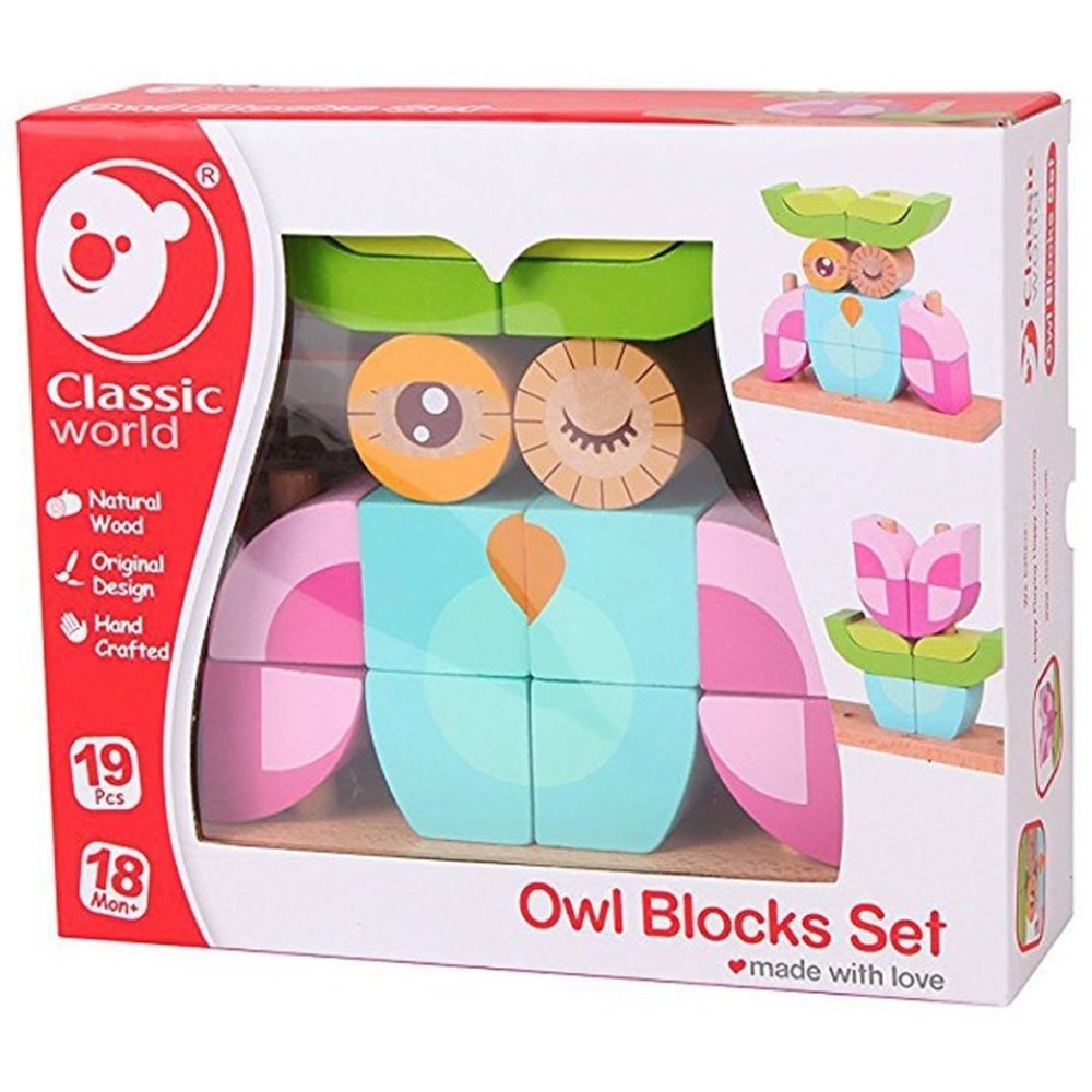 Дерев'яна іграшка Classic world Вертикальний пазл Совеня (3708)