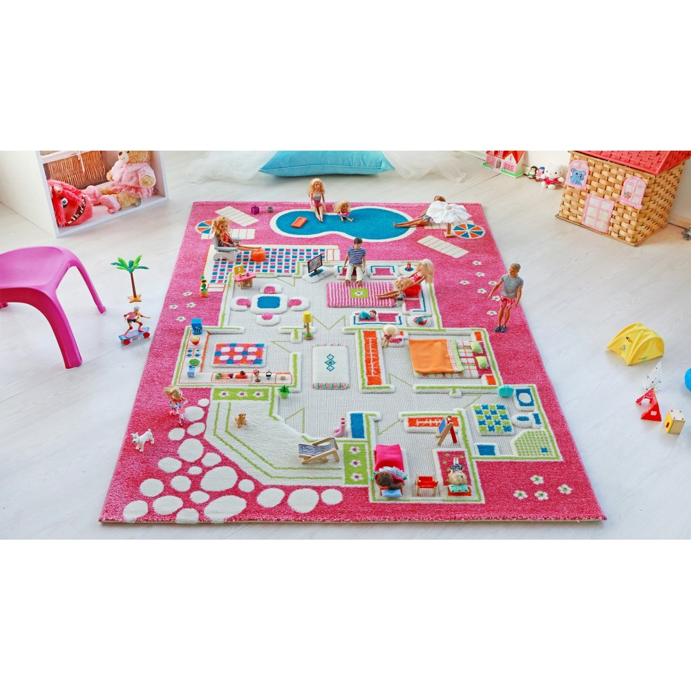 Дитячий ігровий килимок IVI Playhouse 134x200 см, рожевий (8699149500117)