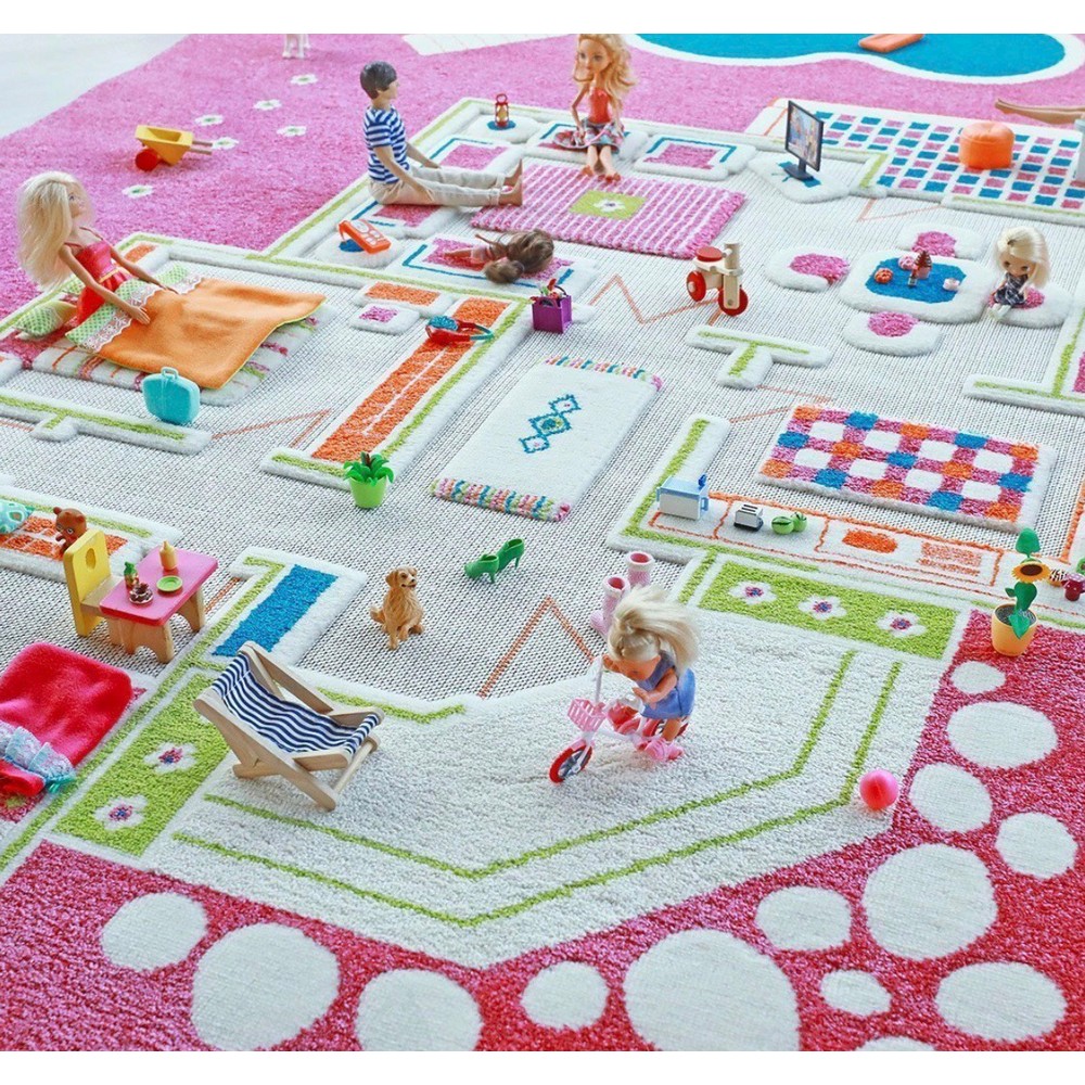Дитячий ігровий килимок IVI Playhouse 134x200 см, рожевий (8699149500117)