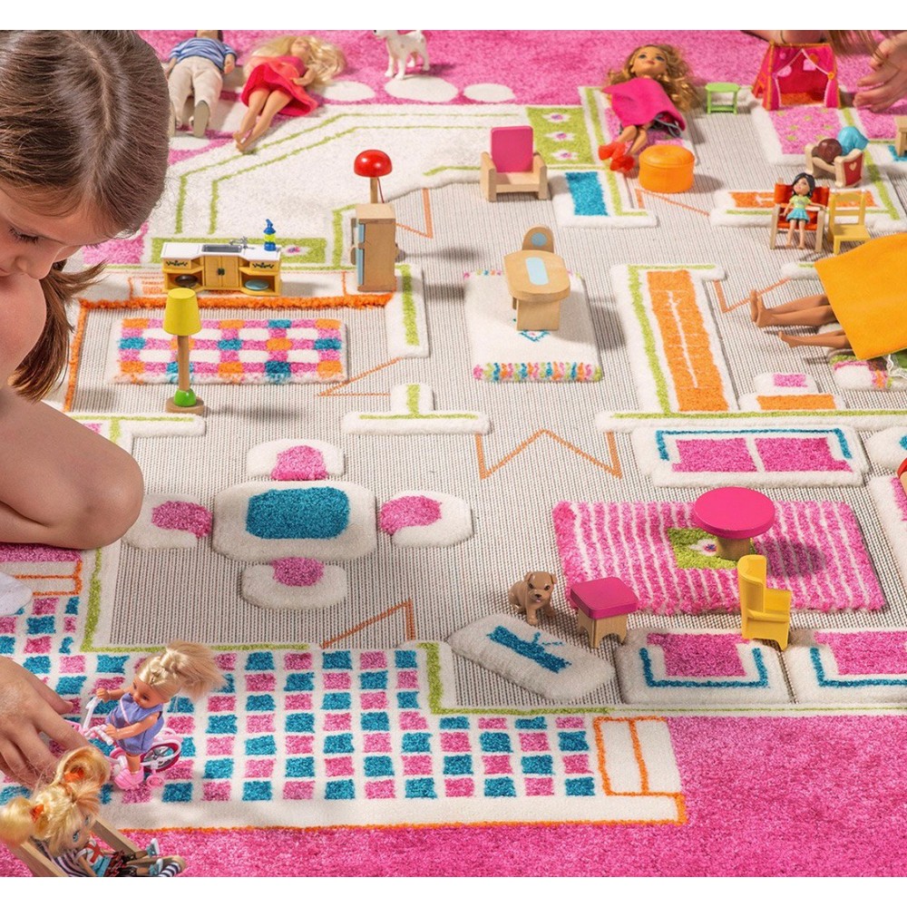 Дитячий ігровий килимок IVI Playhouse 134x200 см, рожевий (8699149500117)