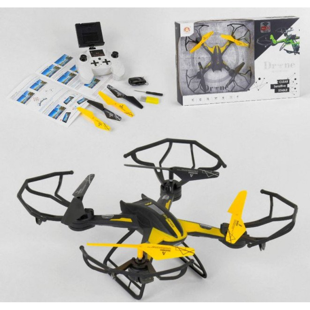 Квадрокоптер DRONE с камерой, батарея 3.7v, wi-fi, свет (CH 202 W)