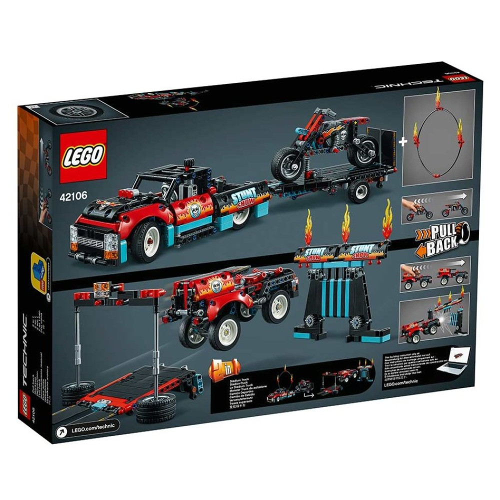 Конструктор Lego Technic Шоу трюков на грузовиках и мотоциклах 2 в 1 (42106) Конструктор Lego Technic Шоу трюков на грузовиках и мотоциклах 2 в 1 (42106)