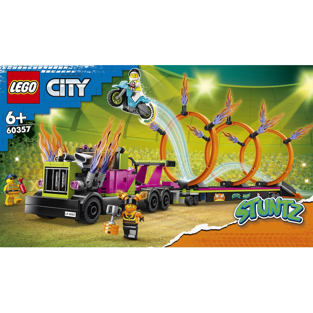 Конструктор Lego City Stunt Трюковый грузовик и испытание с огненными кольцами (60357)