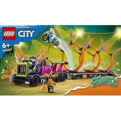 Конструктор Lego City Stunt Трюковый грузовик и испытание с огненными кольцами (60357) Конструктор Lego City Stunt Трюковый грузовик и испытание с огненными кольцами (60357)
