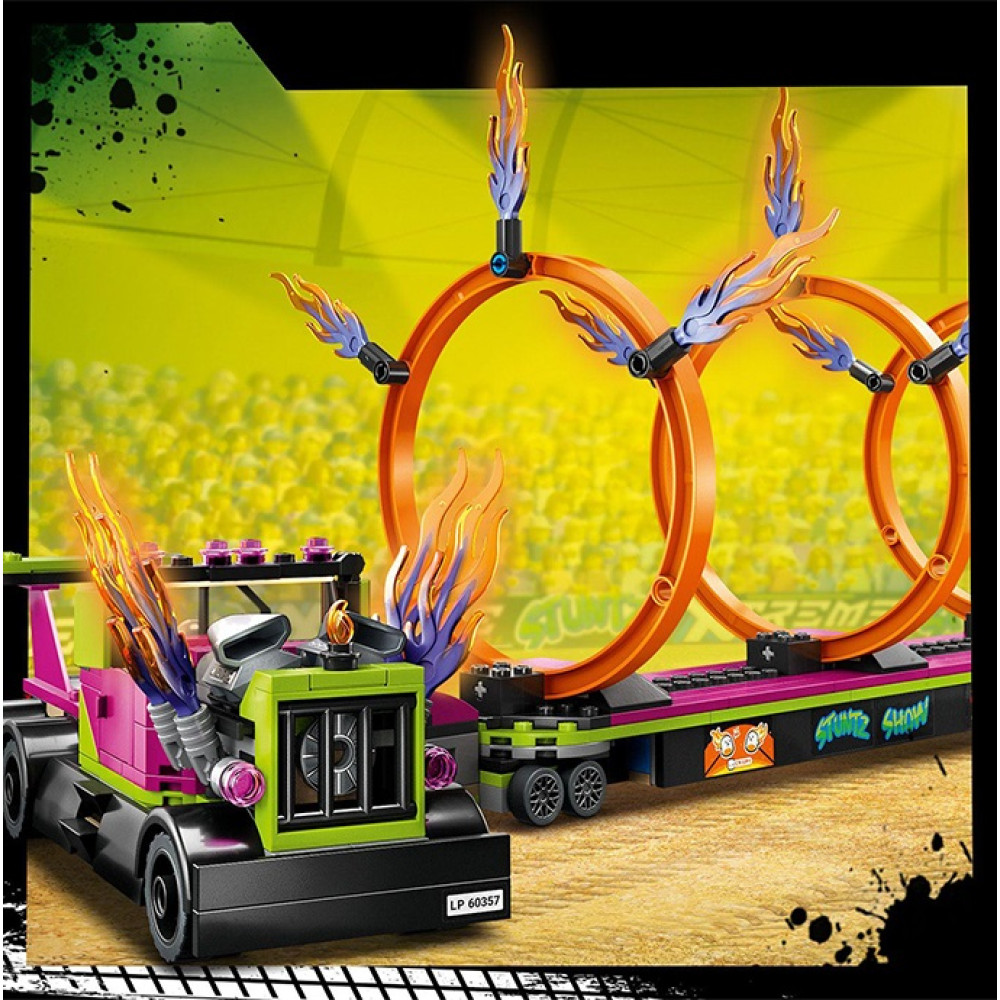 Конструктор Lego City Stunt Трюковый грузовик и испытание с огненными кольцами (60357) Конструктор Lego City Stunt Трюковый грузовик и испытание с огненными кольцами (60357)