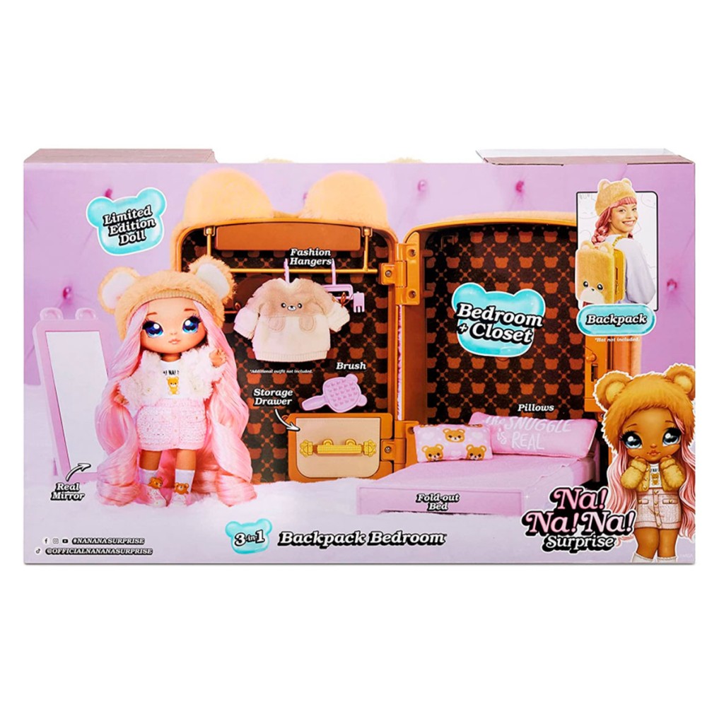Ігровий набір із лялькою Na! Na! Na! Surprise 3 в 1 Рюкзачок-Спальня Сари Снаглз (575702)